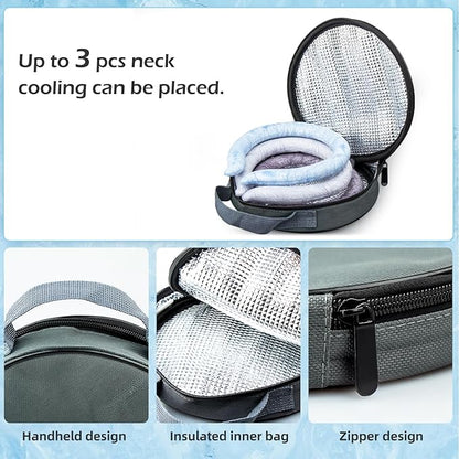 Neck CoolingTube with Insulated Bag, Reusable Ice Coolers Wearable Body CoolingProducts, Neck Coolers for HotWeather (Black)