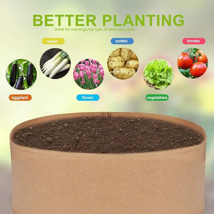 2PCS Plant Grow Bags, 15Gallons Heavy Thickened Non Woven Fabric Garden Bed with Seedling Nursery Round Planting Container Garden Pot Bed for Flowers Vegetable Plants Fruits