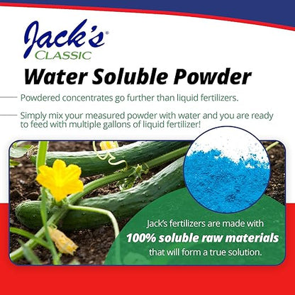 Jack's Classic 12-15-30 Veggie Feed Water-Soluble Fertilizer with Micronutrients, 1.5lbs - Plant Growth and Abundant Fruit Set in Blooming Vegetable Plants