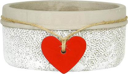 Classic Home and Garden 280000P-396 Heart Bowl Planter, Whitewash