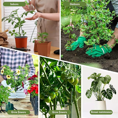 12 Pcs Stackable Plant Support Stakes with 1 Roll 2 M Stickers, 1 Roll 20 Cable Ties, 10 Clips, Stackable Plant Support Stakes for Indoor Outdoor Plants Potted Monstera Climbing Plants