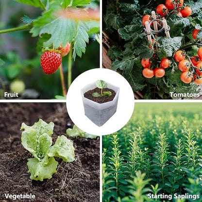 Belit 100 Pcs Nursing Growing Pouch, Garden Grow Bag for High Seedling Survival Rate Planting Plant Flower Seed Starting (7.3"x6.9")