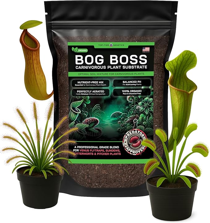 BOG BOSS - Premium Carnivorous Plant Soil Blend | Ideal for Venus Flytraps, Sundews, Nepenthes Pitcher Plants & Butterworts (1 QT)