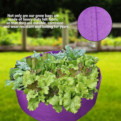 Garden Nonwoven Grow Bags of 50 Gallon,Extra Large Raised Planting Bed,Seedling Nursery Grow Bags,Aeration Fabric Pots,Fabric Grow Pots,for Training Fruits Vegetables and Flowers