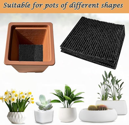 6Pcs Pot Mesh Drainage Discs Double Layer Plant Pot Hole Insert Pads Cutable Bonsai Pot Bottom Grid Mat Mesh Reusable for Indoor Outdoor Potted Plant Prevent Soil Loss Keep Roots Healthy 6.3inch