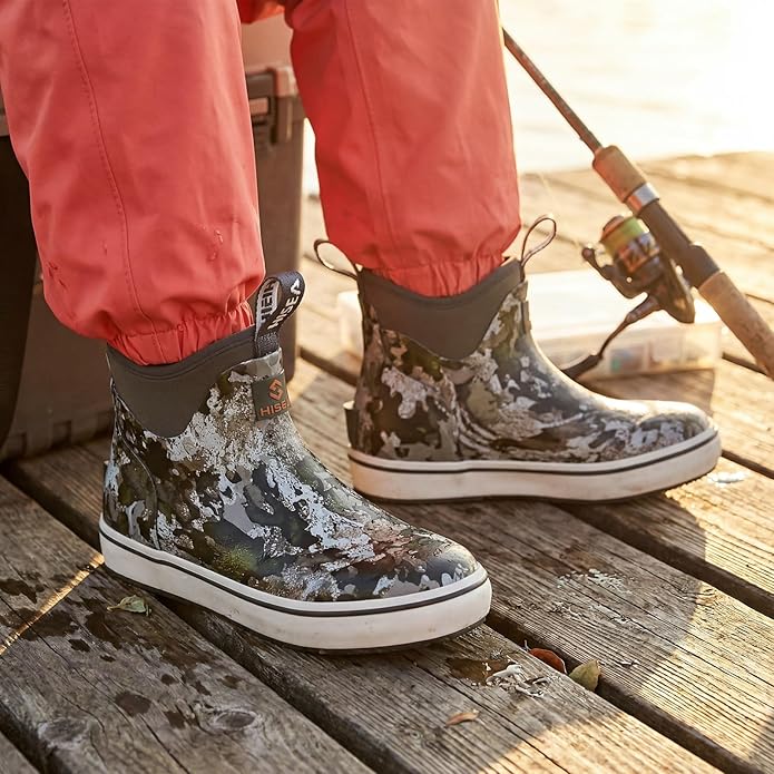HISEA Kids Easy-On Rain Boots for Boys and Girls, Warm Waterproof Insulated Deck Boots Non-Slip Rubber Ankle Boots