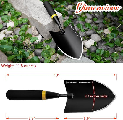 Garden Tool Set - Featuring a Heavy-Duty Stainless Steel Hand Cultivator, Transplant Shovel, Trowel, Crack Weeder, and Dandelion Weeder - The Ultimate, Unbreakable Gardening Gift
