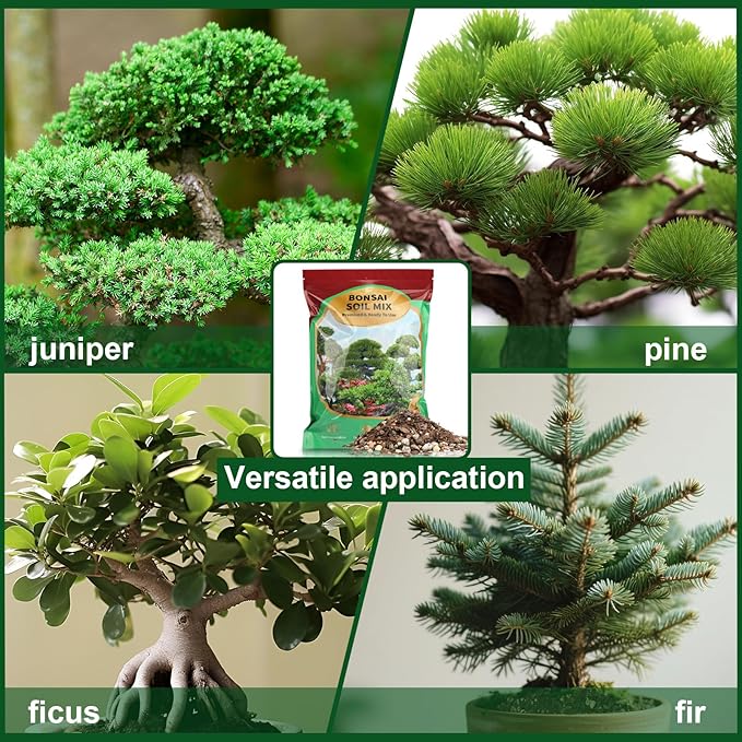 Premium Bonsai Soil Mix with Enhanced Aeration & Drainage 1qt - Professional Grade Potting Soil for Bonsai Pots