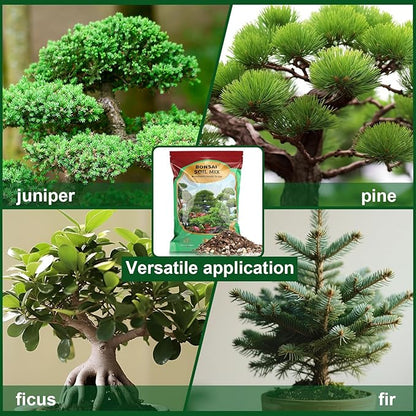 Premium Bonsai Soil Mix with Enhanced Aeration & Drainage 10qt - Professional Grade Potting Soil for Bonsai Pots