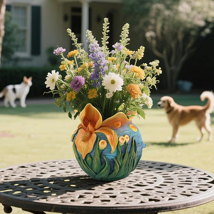 Flower Starry Sky Plant Pots - Flower Pots with Drainage Hole, Cute Unique Planter for Snake Plants/Cactus Indoor & Outdoor, Colorful Funny Room/Garden Art Decoration