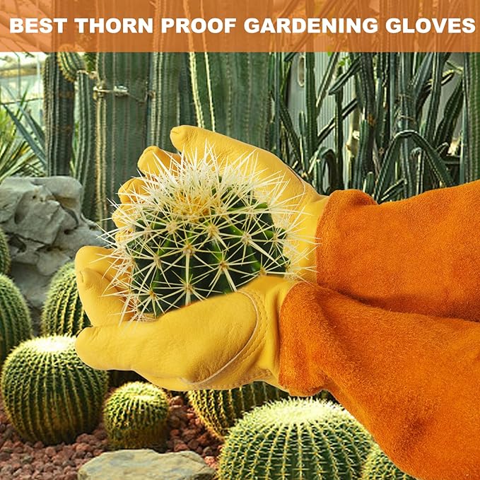 Long Gardening-Gloves Women/Men-Thorn proof Rose Pruning Heavy Duty Gauntlet-XL