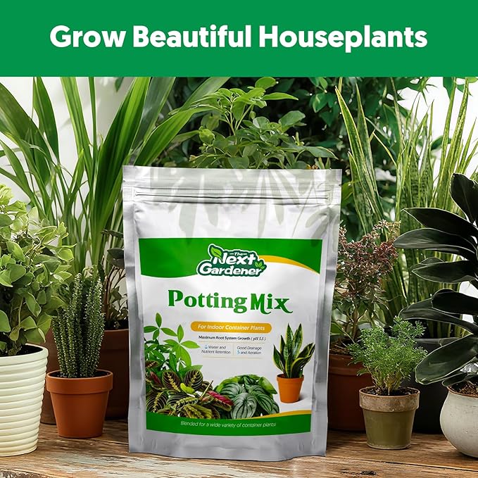 Indoor Potting Soil for Houseplants (4 qt), Well Aeration and Drainage, Lightweight Potting Mix for Indoor Outdoor Plants, Professional Garden Soil for Snake Plant, Monstera, Fiddle Leaf Fig