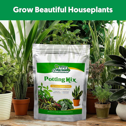 Indoor Potting Soil for Houseplants (4 qt), Well Aeration and Drainage, Lightweight Potting Mix for Indoor Outdoor Plants, Professional Garden Soil for Snake Plant, Monstera, Fiddle Leaf Fig