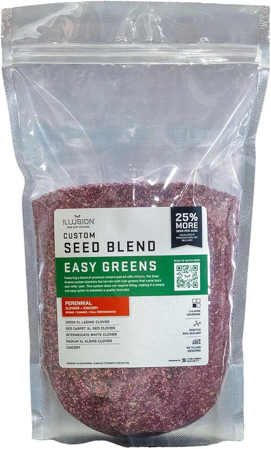 Easy Greens Perennial Seed Blend | Seeds for All-in-One Food Plot Seed + Fertilizer for Deer - 1/4 Acre Coverage (Easy Greens (Seed Blend))