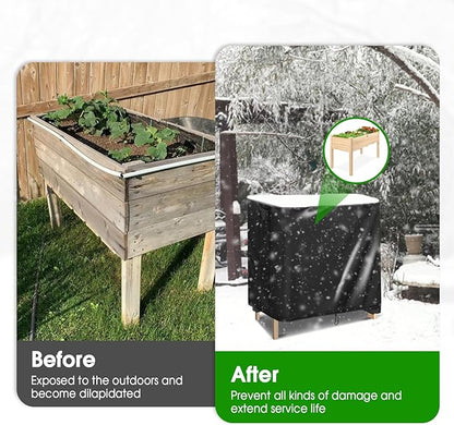 Cover for Raised Garden Bed, 34 x 18 x 30 inch Waterproof Elevated Flower Bed Covers for Winter, Raised Tall Planter Box Cover for Outdoor Protection