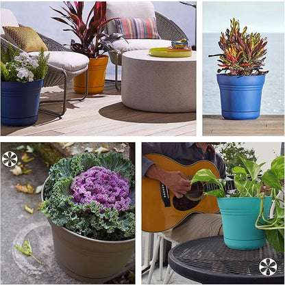 Bloem 010280 Saturn Planter with Saucer, 5", Black (SP0500), 5"