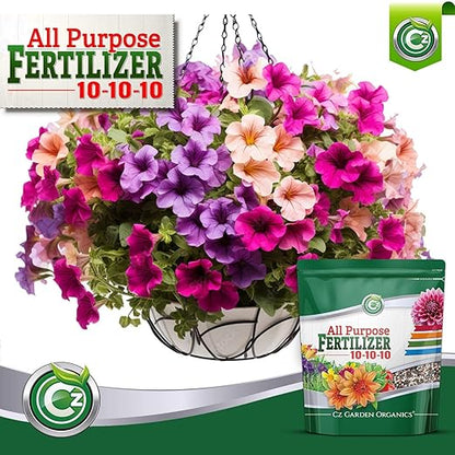 10-10-10 All Purpose Fertilizer - Made in USA - Micronutrients Plant Food for Indoor/Outdoor Plants, Flower Gardens, Fruit & Vegetable Gardens, Trees & Lawns! (All Purpose Fertilizer 8LB)