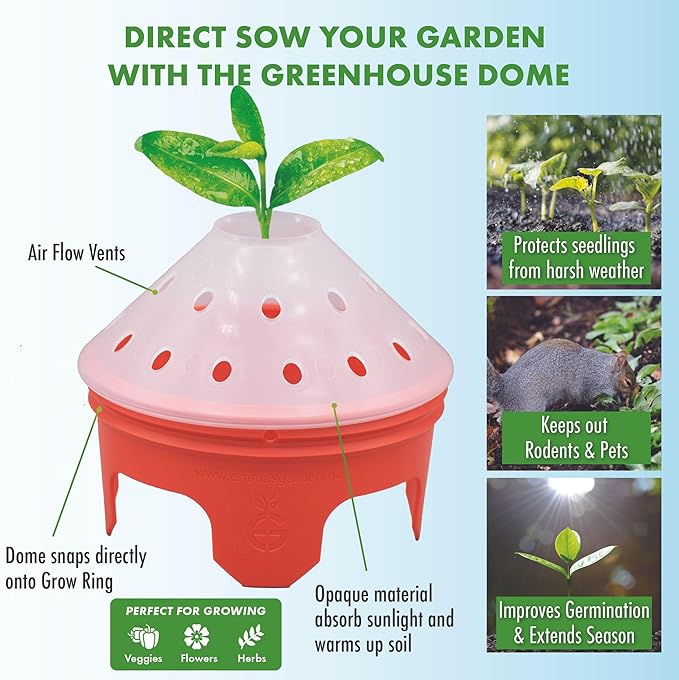Kids Pumpkin Garden Kit – Grow Your Own Pumpkins from Seeds with Greenhouse Germination Domes & Grow Rings, Non-GMO Seeds, BPA-Free | Gardening Gift for Kids & Families, Made in USA