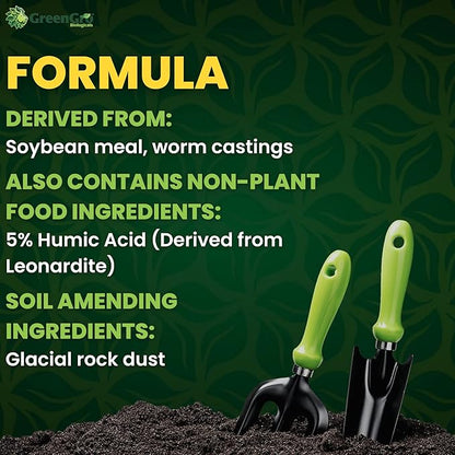 GreenGro Earthshine - Biochar & Humic Acid Blend/Activated Charcoal/Sequesters Carbon/Organic Soil Booster, Top Soil, Plant Food/Compost Tea Accelerator/Derived from Worm Castings / 5lb