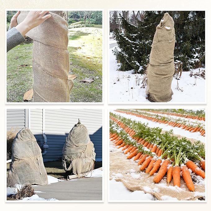 40" x 40 feet Burlap Fabric Roll, Burlap Tree Wrap, Natural Jute Garden Fabric for Outdoor Plant Cover, Weed Barrier Cloth, Landscaping, DIY Crafts, Gardening & Rustic Christmas Party Decor