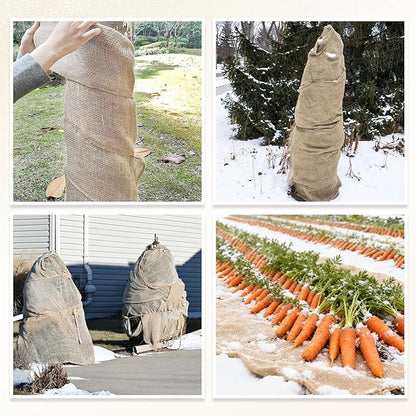 40" x 40 feet Burlap Fabric Roll, Burlap Tree Wrap, Natural Jute Garden Fabric for Outdoor Plant Cover, Weed Barrier Cloth, Landscaping, DIY Crafts, Gardening & Rustic Christmas Party Decor
