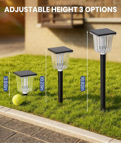 Upgraded Solar Lights Outdoor Waterproof 6 Pack, Adjustable Warm&Cool White, Pathway Lights Solar Powered Garden Decor Landscape Lighting Outside for Front Yard/Patio/Walkway/Driveway/Lawn/Path Light