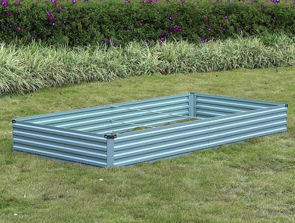 2 Pack 6x3x1FT Galvanized Raised Garden Beds Kit Outdoor Metal Gardening Planter Box for Vegetable Elevated Flower Herbs,Gray