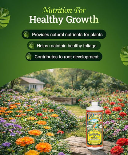 Fox Farm Big Bloom Liquid Plant Food - Organic Bloom Fertilizer for Flowering & Fruiting Plants, Contains Earthworm Castings & Bat Guano - Supports All Stages of Plant Growth - 0-0.5-0.7 NPK, 1 Quart