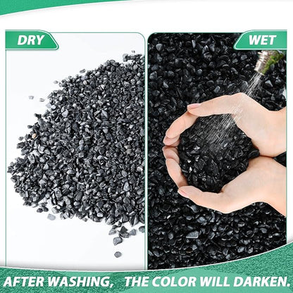 Succulent Rocks for Plants Tiny Pebbles for Planters 11.8LB Pea Gravel Bulk Course Sand Soil Small Decorative Stones for Indoor Bonsai Pots Cactus Top Dressing Aquarium Garden Landscape Black