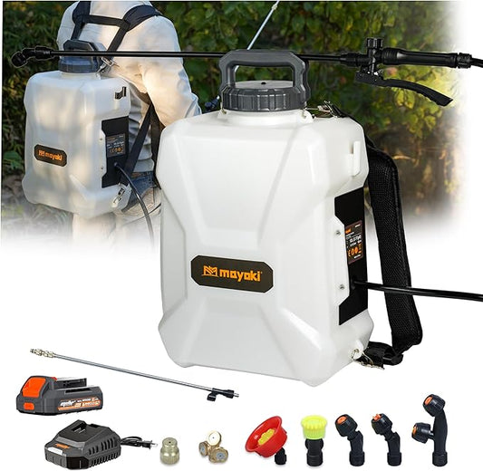 3Gallon Lawn Garden Sprayer Compatible with Dewalt 20V Battery, Backpack Pump Sprayer w/ 2.0Ah Battery, Translucent Water Tank, Adjustable Pressure, for Spraying Plants, Watering, Weeds, Cleaning