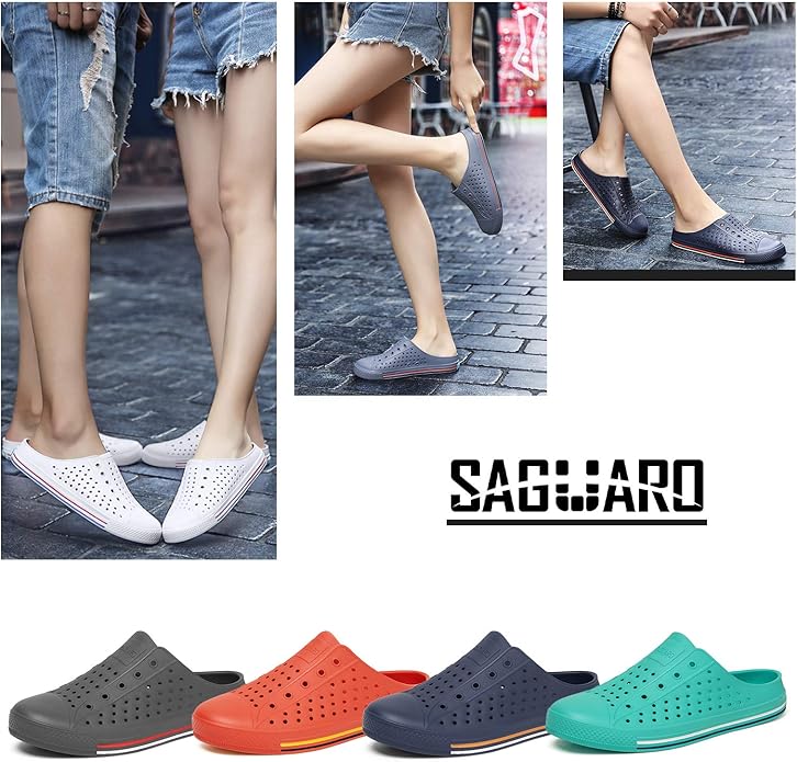 SAGUARO Women's Men's Garden Clogs Shoes Casual Slippers Unisex Quick Drying Sandals Summer Anti-Skid Beach Shoes