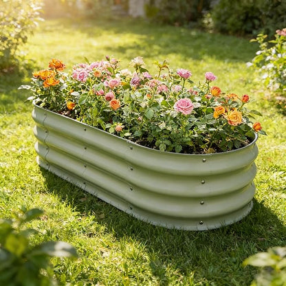 Gardmax 2 Pack Galvanized Raised Garden Bed, Lightweight Planter Boxes Outdoor with Easy Assembly, Large Garden Bed for Vegetables, Fruits, Flower
