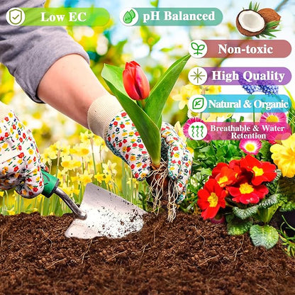 ZeeDix 1 Pack Coco Coir Brick, 100% Organic Compressed Coco Coir Brick Seed Starter Potting Soil for Plants, Premium Coconut Fiber Substrate with Low EC & pH Balance for Gardening Flower Herbs