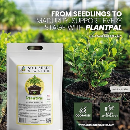 Soil Seed & Water PlantPal Organic All-Stage Nursery Potting Mix – Seed Starter, Propagation and General Purpose Blend - OMRI Listed
