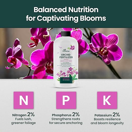 32oz Orchid Fertilizer - Makes 64 Gallons of Orchid Food, Indoor Plant Fertilizer for Orchids Indoors & Outdoors, Indoor Plant Food with Micronutrients for Vibrant Blooms and Strong Roots