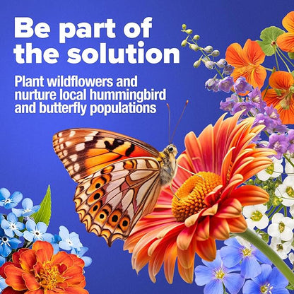HOME GROWN Premium Wildflower Seeds Bulk - 134,000+ Non-GMO USA Native Seeds for Planting Outdoors - 23 Varieties Wild Flower Mix for Butterfly Garden, Perennial & Annual Flowers (3oz)