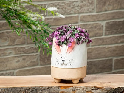 Abbott Collection Stoneware Bunny with Ears Planter - Large (5.5" H)