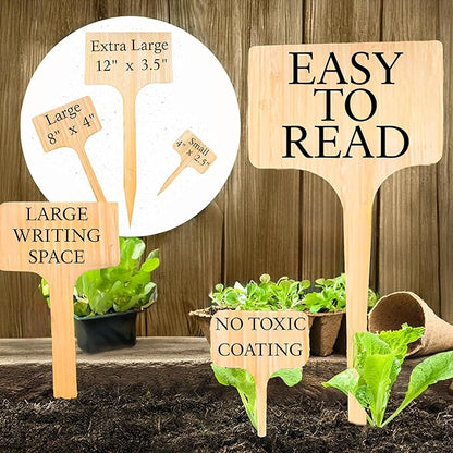 30 Pack 2 Sizes Tall Plant Labels Large Garden Markers Plant Name Tags Great Gift for Plant Lovers Gardeners Easy to See and Read