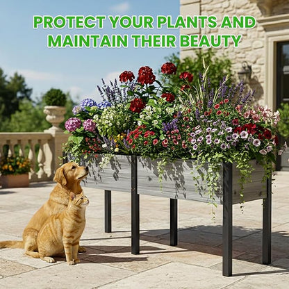 DoCred Raised Garden Bed, 70.9" x 22.8" x 31.5" Large Elevated Wooden Horticulture Planter Box with Metal Legs Standing Growing Bed Planter for Gardening, Balcony, Backyard, Patio
