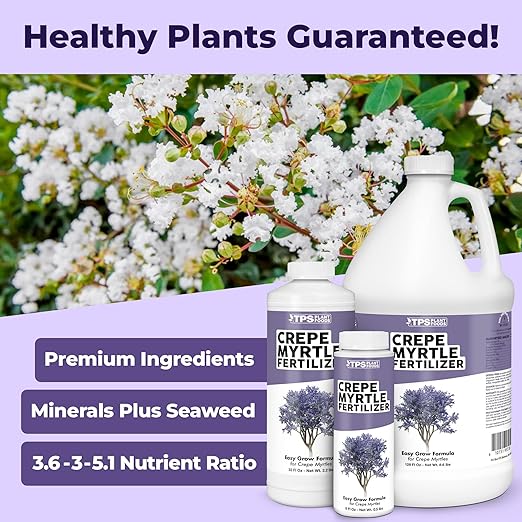 Crepe Myrtle Fertilizer, Complete Liquid Crepe Myrtle Tree Plant Food, 1 Gallon (128 oz)