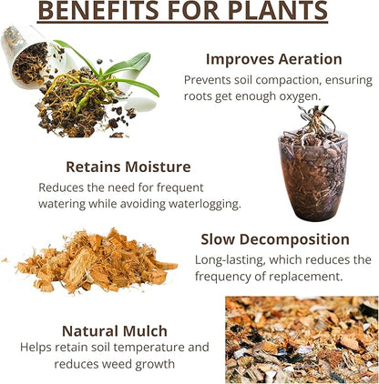 LaLaGreen Coconut Coir Chips for Plants (500g, 6 Pack) Indoor Herb Garden Seedling and Plant, Outdoor Planting Soil Vegetable Flower Orchids, Organic Compressed Coco Fiber Husk Chips Brick Peat Moss