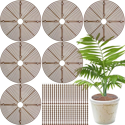 11.8 Inch Plant Pot Grid,6 Pack Plant Pot Soil Covers Protectors with 48 Stakes,Cat Pet Digging Stopper for Indoor Outdoor