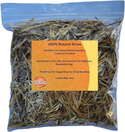 Premium Wheat Straw Mulch - Eco-Friendly Straw Mulch in Convenient Bags of Mulch for Gardens, Landscaping, and Ground Cover, Hand Packed in The USA 1 Quart