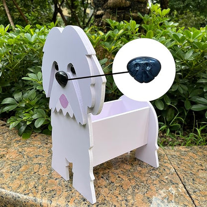 Light Of The City Dog Planter Plant Pot, Flower Pot Planter Pots for Outdoor Garden Decoration, Shih Tzu Gifts White Plant Storage Container Holder Office Home Indoor Decor Gift for Dog Lovers