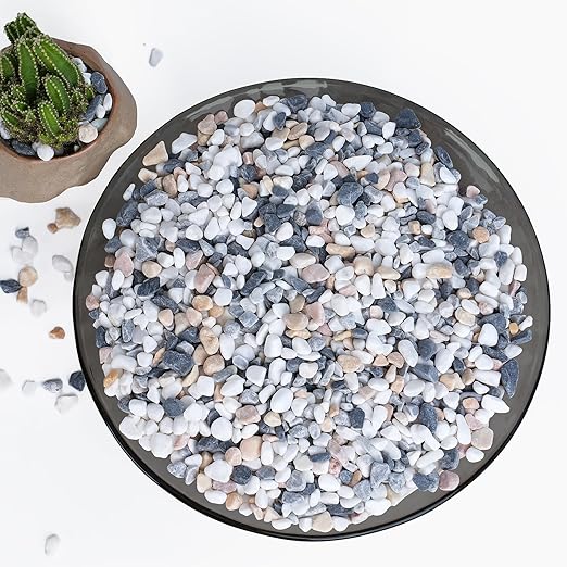 5 lbs Small Rocks for Succulents, 1/5 Inch Pebbles for Indoor Plants, Decorative Pea Gravel for Terrarium, Vases, Aquariums, Fish Tank, Drainage Rocks for Potted Plants, Bamboo,Crafts, Cactus