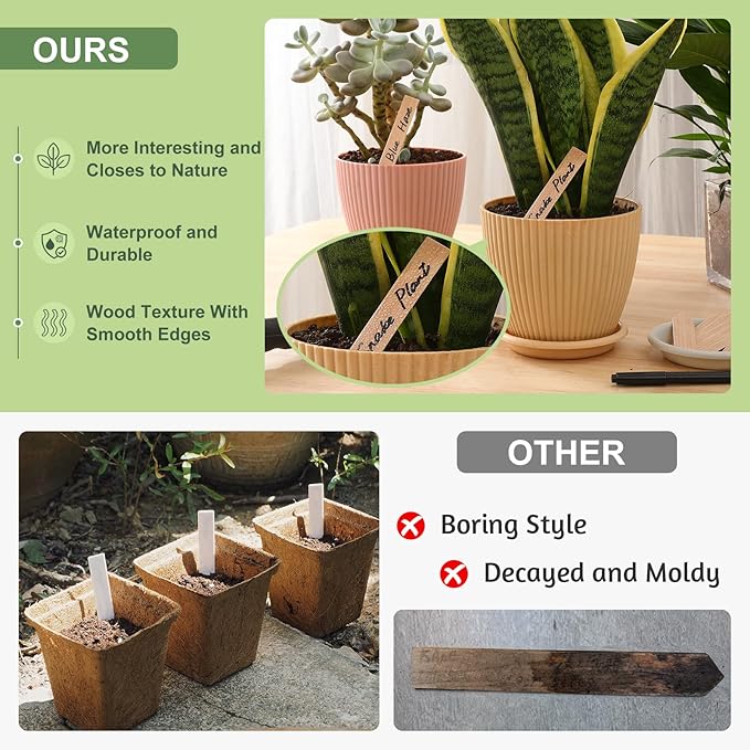 200Pcs Plant Labels,4 Inch Plastic Garden Plant Markers,Waterproof Nursery Plant Tags,Seed Labels,Pot Marker for Outdoor Indoor Garden Plants Label Stakes