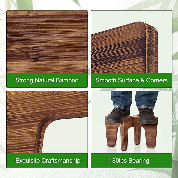 Plant Stand Indoor Outdoor, Plant Holder Sturdy Single Flower Pot Stand Planter Stand Stool Display Decorative for Desktop Counter Room (Brown 2 pack)