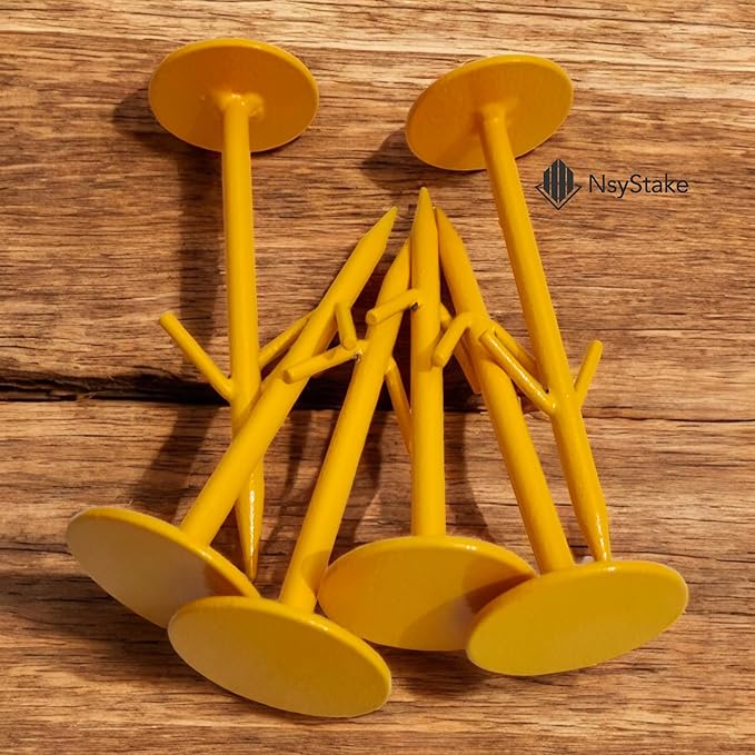 6 Yellow Arrow Survey Markers | Survey Stakes | Property Line Markers | Land Marker in Yellow Color | Ground Markers Stakes