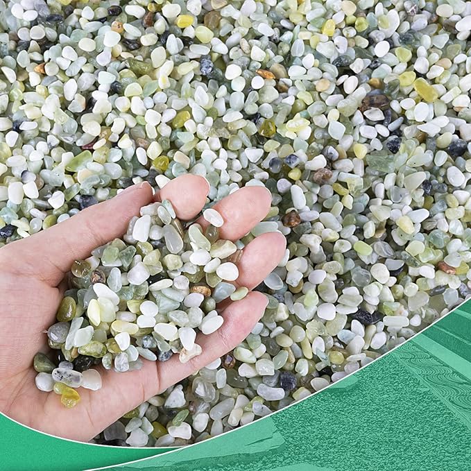 Succulent Rocks for Plants Tiny Pebbles for Planters 7.8LB Pea Gravel Bulk Course Sand Soil Small Decorative Stones for Indoor Bonsai Pots Cactus Top Dressing Aquarium Garden Landscape, Green