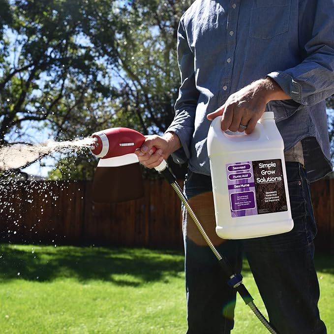 Sea Kelp for Lawn & Plants- OMRI Listed for Organic Use- Seaweed Soil Treatment for Turf Grass & Garden- Sea Hume- Simple Lawn Solutions (1 Gallon)